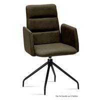 ARMLEHNSTUHL drehbar (8er-Set) Domona 52x92x60 Schwarz/Khaki - Dunkelgrün/Schwarz, Kunststoff (60/92/52cm) - 58aufmkessel