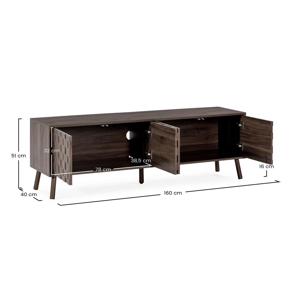 TV-ELEMENT Canadá 4 türen Walnuss-Optik - Walnussfarben, Holzwerkstoff (160/51/40cm) - VS Venta-stock