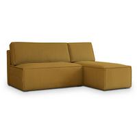 ECKSOFA BRISO P Gelb Kordstoff mit Schlaffunktion - Gelb/Grau, Holz/Kunststoff (200/140cm) - MASSENO
