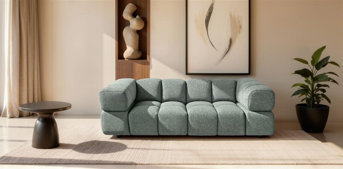 SOFA 3-sitzer Blanche In Puente - Grün, Holzwerkstoff/Textil (240/70/96cm) - Fun Möbel