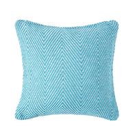 KISSENHÜLLE Halden Fischgrät 60/60 cm - Türkis, Textil (60/60cm) - Homescapes