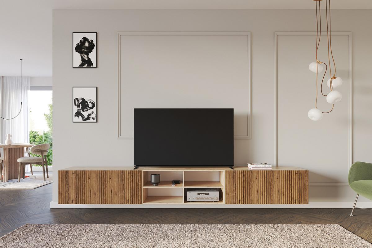 LOWBOARD NOA-2-W 3x100x40x40 cm - Artisan / Katania - Eiche Wotan, Holzwerkstoff (300/40/40cm) - ALTDECOR