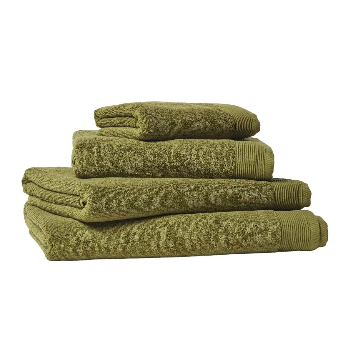 SEIFTUCH Excellence 2er-Set olivgrün 30/30 cm - Olivgrün, Textil (30/30cm) - Homescapes