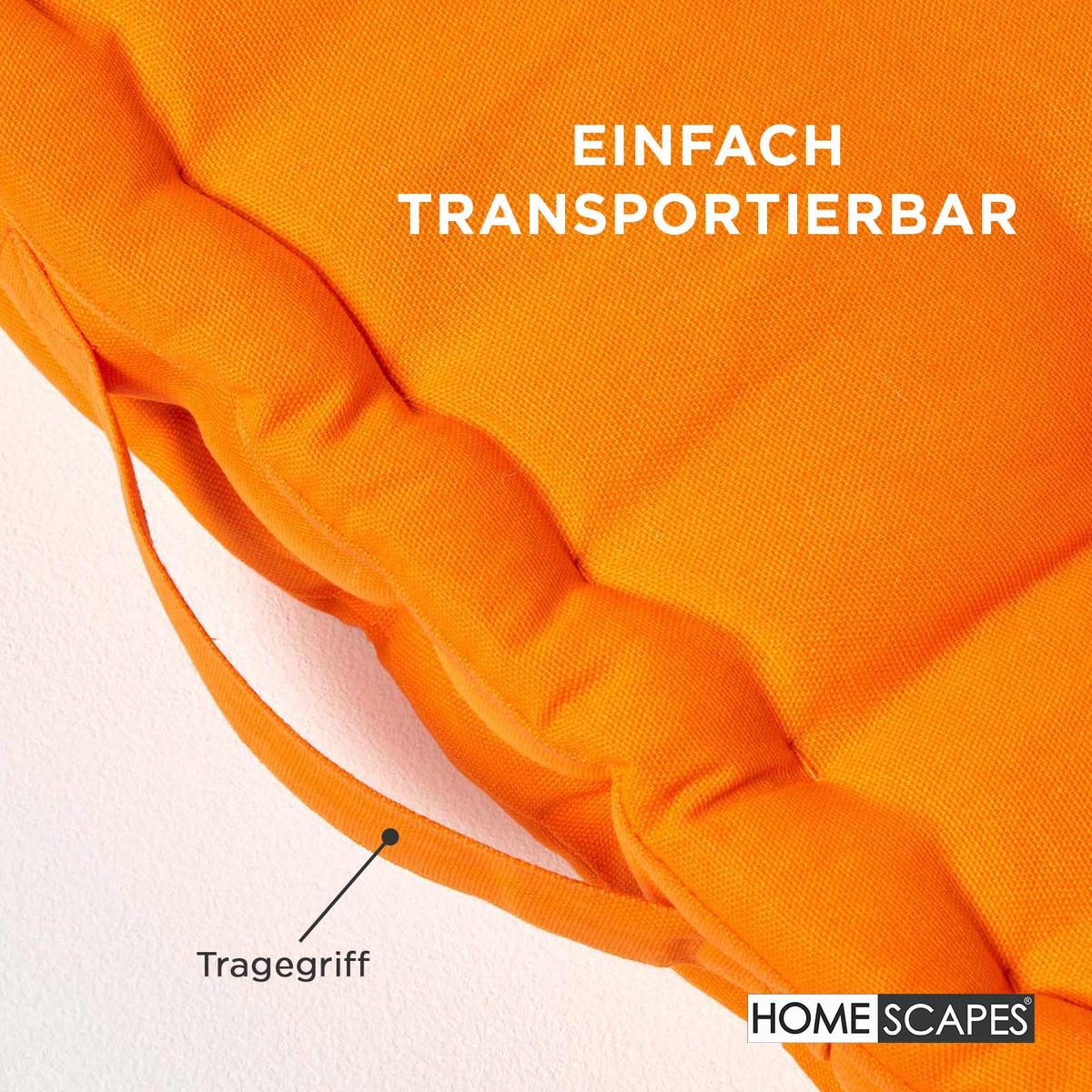 SITZKISSEN orange 50/50/10 cm – Bodenkissen unifarben - Orange, Textil (50/50/10cm) - Homescapes