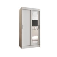 SCHIEBETÜRENSCHRANK mit Spiegel ROYAL 200/100/62 2-türig - Silberfarben/Weiß, Holz (100/62/100cm) - MÖBEL KRYSPOL