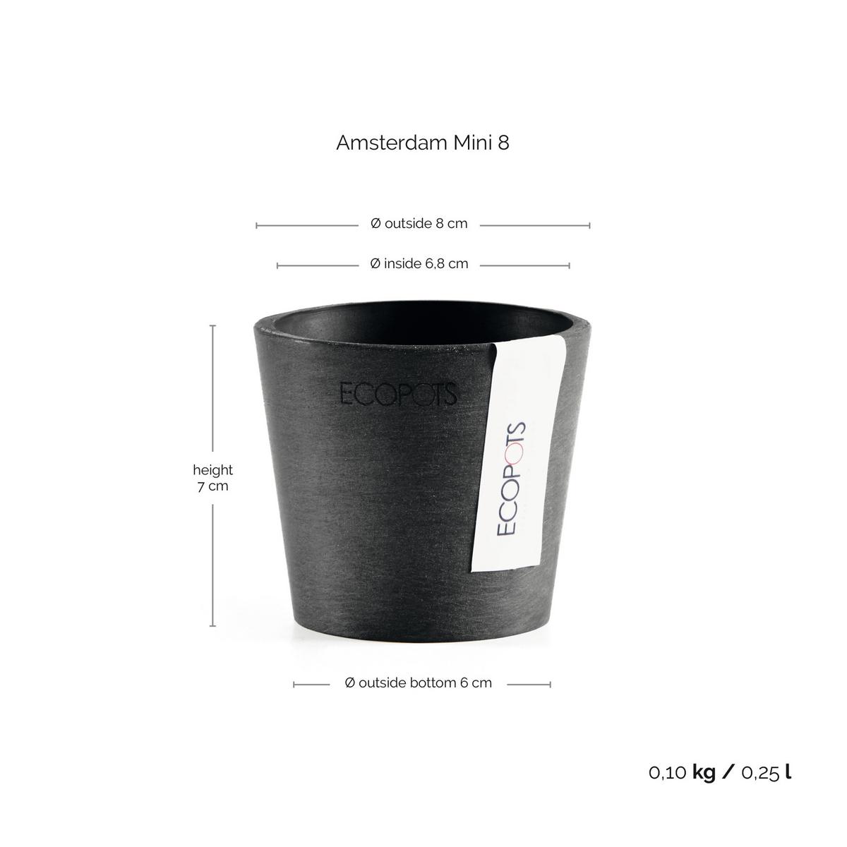 BLUMENTOPF Amsterdam46211cm Dunkelgrau - Dunkelgrau, Kunststoff (8/7cm) - Ecopots