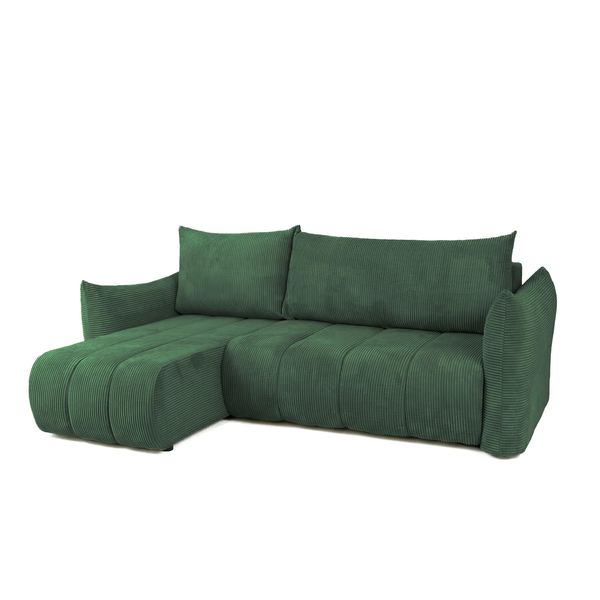 ECKSOFA Ontario Xs Mit Schlaffunktion - Grün, Holzwerkstoff/Textil (154/226cm) - Fun Möbel
