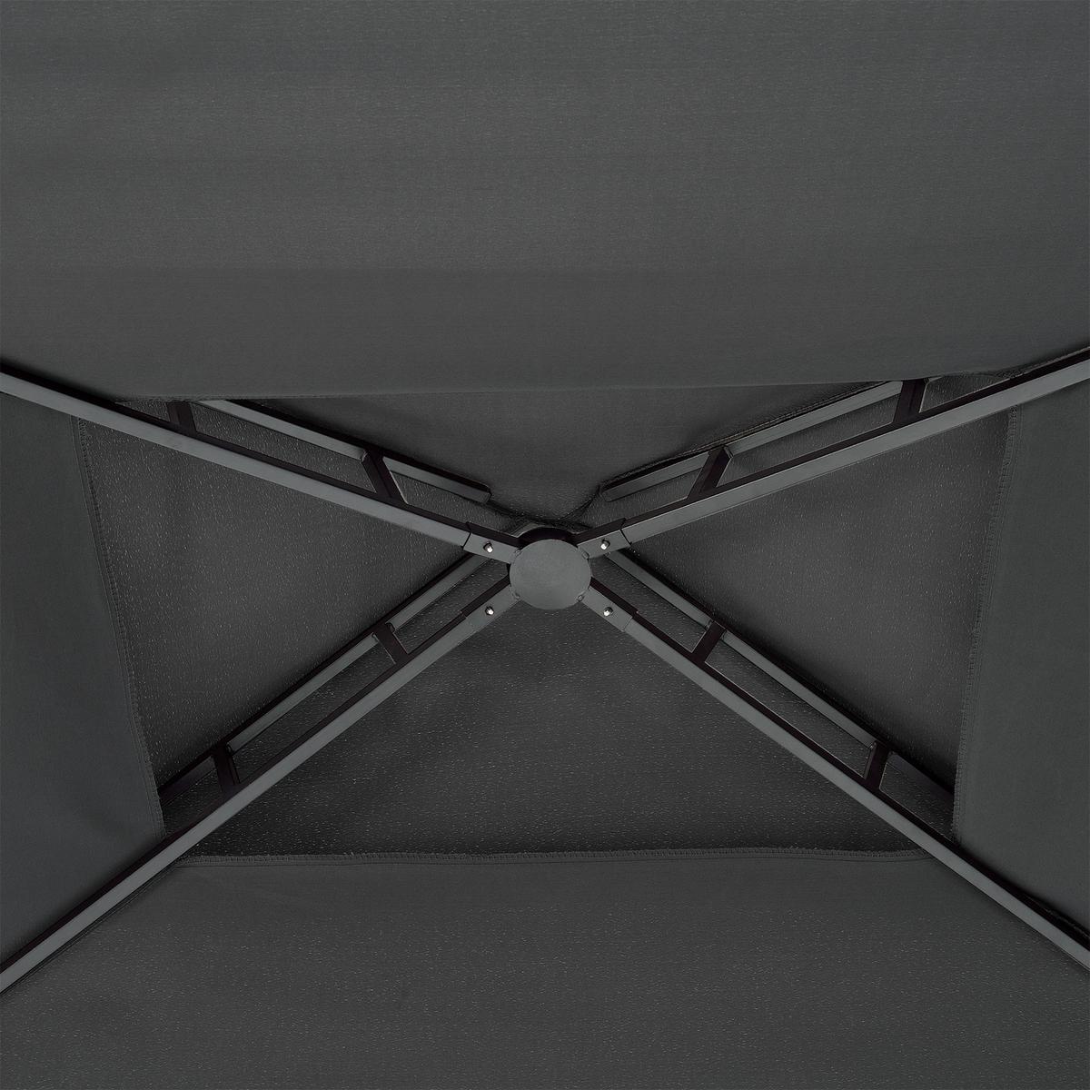 PAVILLON Parga - Dunkelgrau, Kunststoff/Metall (241/250/151cm) - [en.casa]