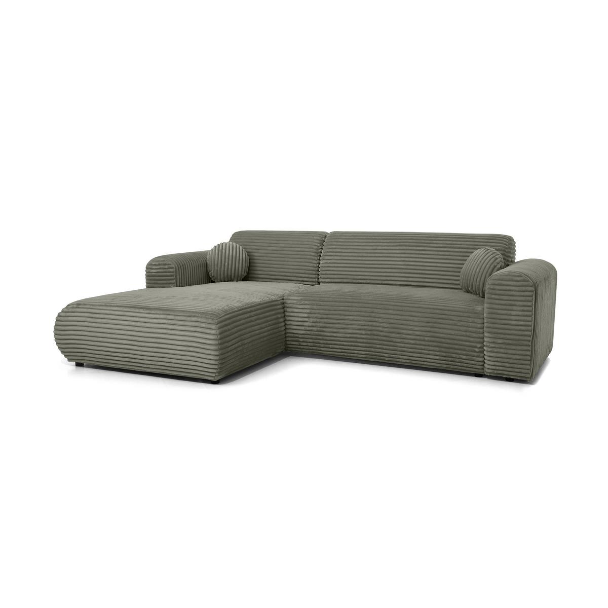 ECKSOFA Puerto, ohne Schlaffunktion, Dunkelgrün, links - Dunkelgrün/Schwarz, Textil (269/170cm) - Beautysofa