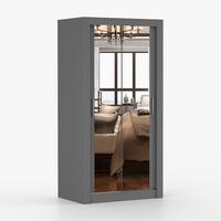 KLEIDERSCHRANK Milan 100 cm, 100/200/64, 2-türig, grau - Grau, Holzwerkstoff (100/200/64cm) - imoebel24