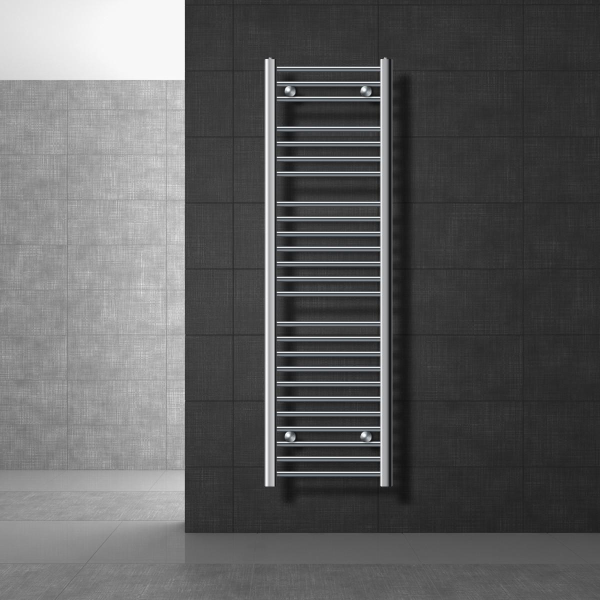 BADHEIZKÖRPER elektrisch Sahara 400x1500 mm Chrome gerade mit Heizstab 1200W Digital - Chromfarben, Metall (40/150/3cm) - LuxeBath