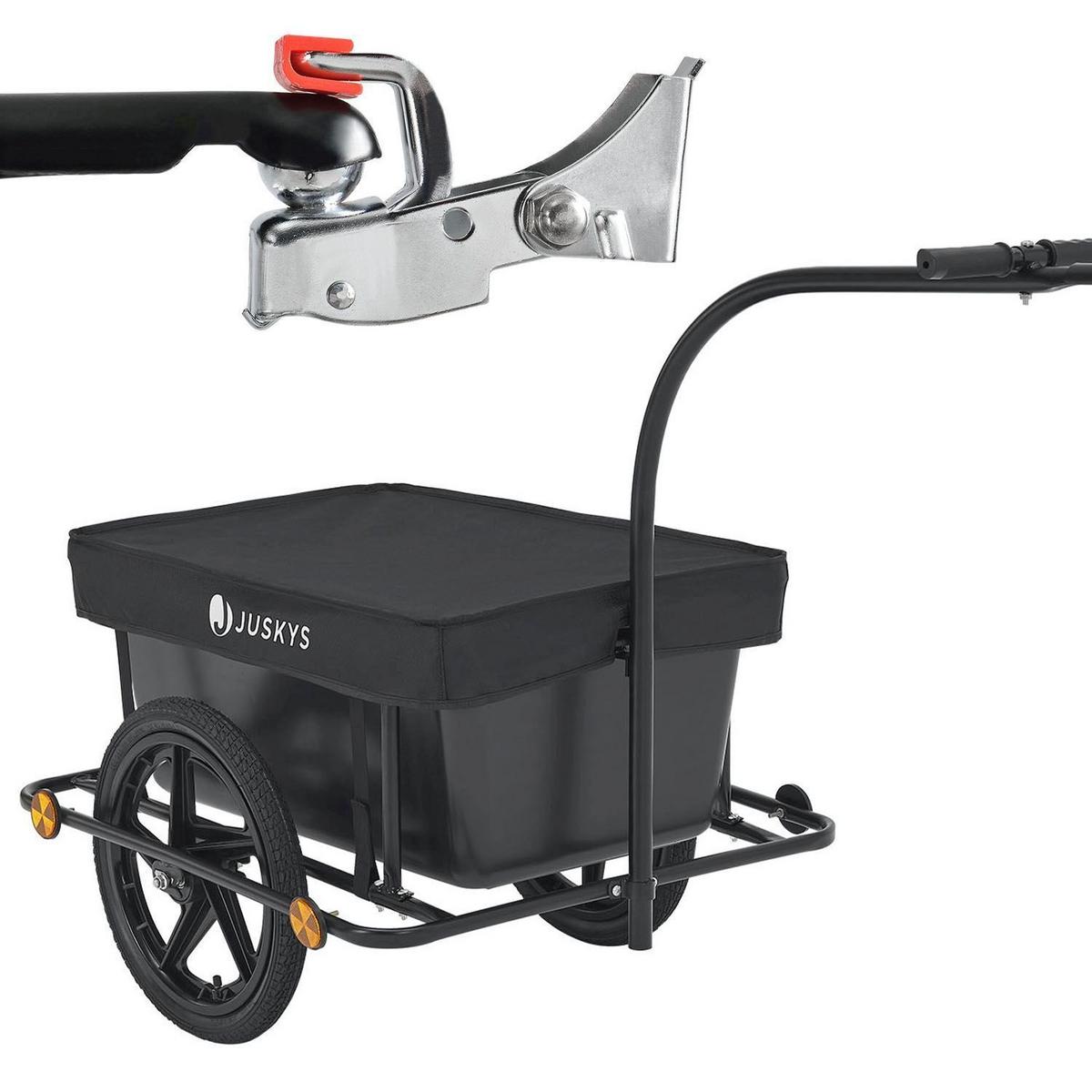 FAHRRADANHÄNGER 90 Liter - Schwarz, Kunststoff (66/94/166cm) - Juskys