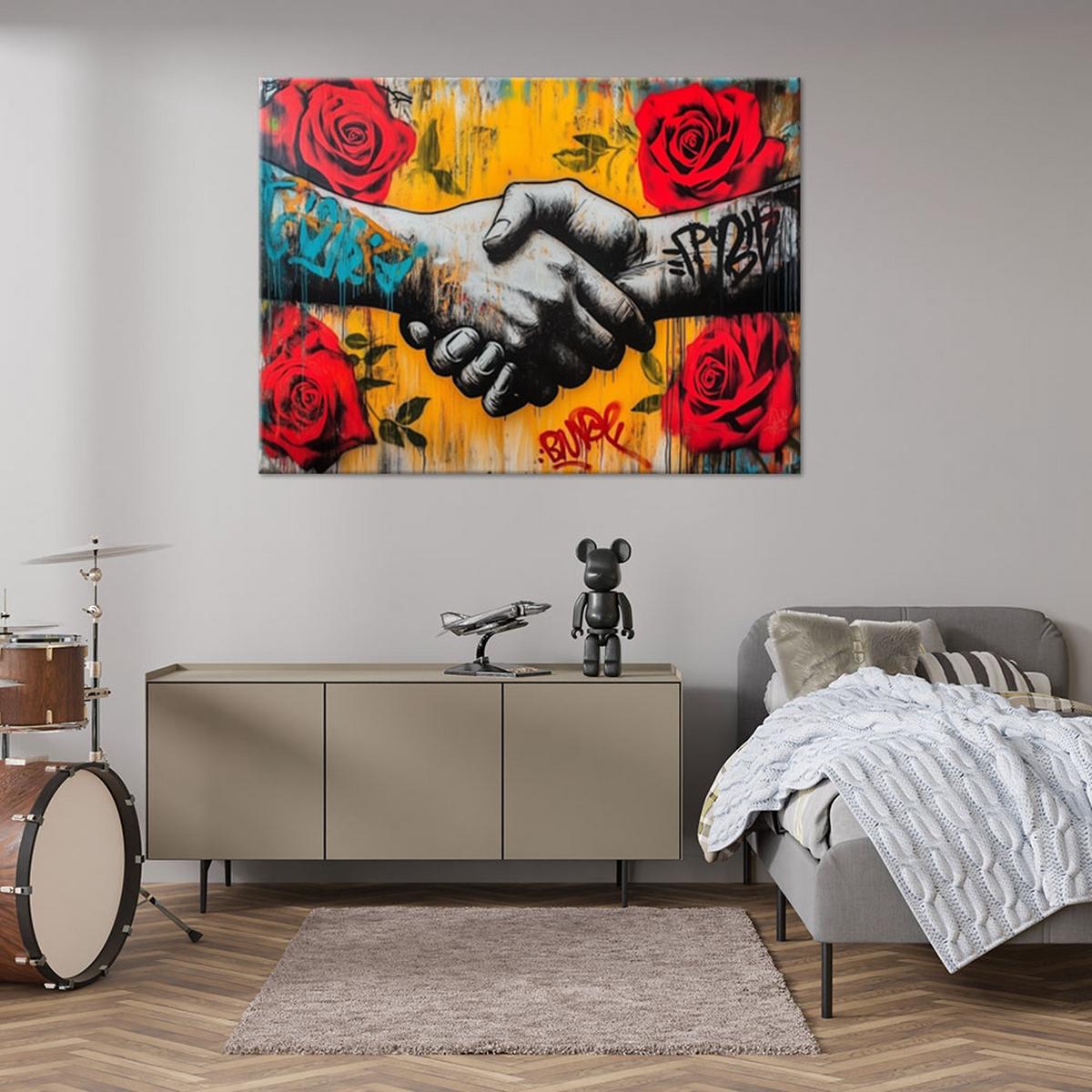 LEINWANDBILD Blumen 45x30cm - Multicolor, Textil (45/30cm) - Feeby
