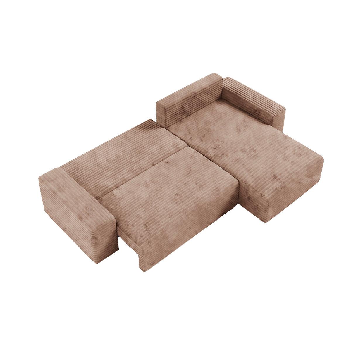 ECKSOFA Fabio 3 Sitzplätze Hellbraun - Braun, Holz (300/185cm) - Petits-meubles