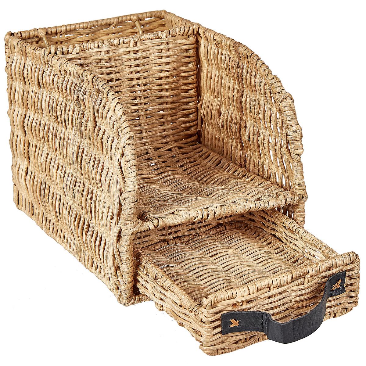 SCHREIBTISCH-ORGANIZER Rattan Naturfarben Malpelo - Naturfarben, Naturmaterialien (14/14/16cm) - Beliani