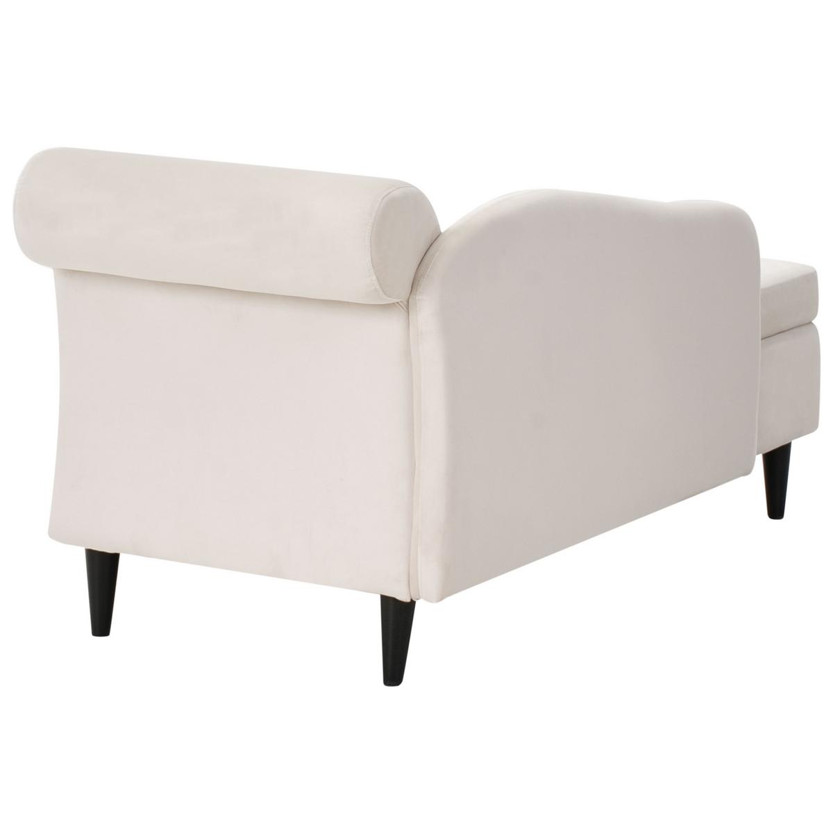 CHAISELONGUE-RECHTSSEITIGE Samtstoff Beige mit Stauraum Luiro - Beige/Schwarz, Textil (160/77/70cm) - Beliani