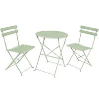 KLAPPTISCH mit Klappstühlen, Set Grün 42/81/42 - Olivgrün, Metall - RAUMHIRSCH FURNITURE