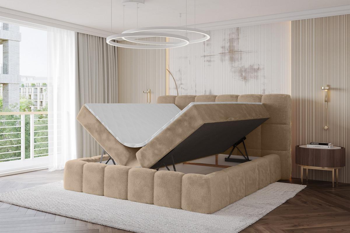 BOXBETT - AURI-H3 - 180x200 Beige Lapitt - Cappuccino, Holzwerkstoff (180/200cm) - ALTDECOR