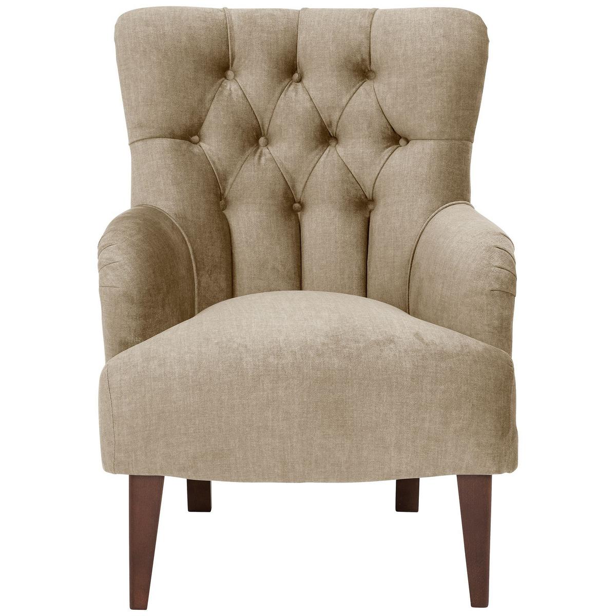POLSTERSESSEL Kaiya Samtvelours beige - Beige, Kunststoff (71/97/82cm) - 58aufmkessel