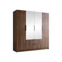 KLEIDERSCHRANK Sofia II - Nussbaumfarben/Schwarz, Holzwerkstoff/Kunststoff (200/216/60cm) - MIRJAN24
