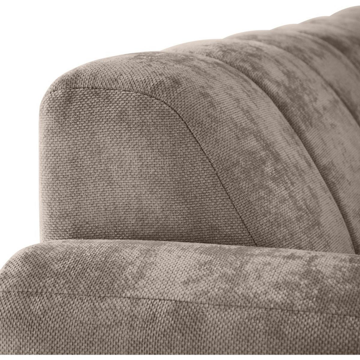 ECKSOFA Volare Mini ohne Schlaffunktion braun rechts, Vega-Stoff - Schwarz/Braun, Textil/Metall (256/165cm) - Beautysofa