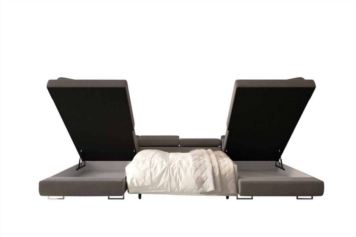 WOHNLANDSCHAFT Carmelo In Nova - Anthrazit, Holzwerkstoff/Textil (345/90/202cm) - Fun Möbel