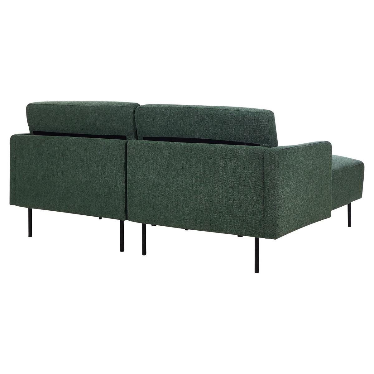 2-SITZER-ECKSOFA Polyester Grün linksseitig Breda - Dunkelgrün, Textil (192/155cm) - Beliani