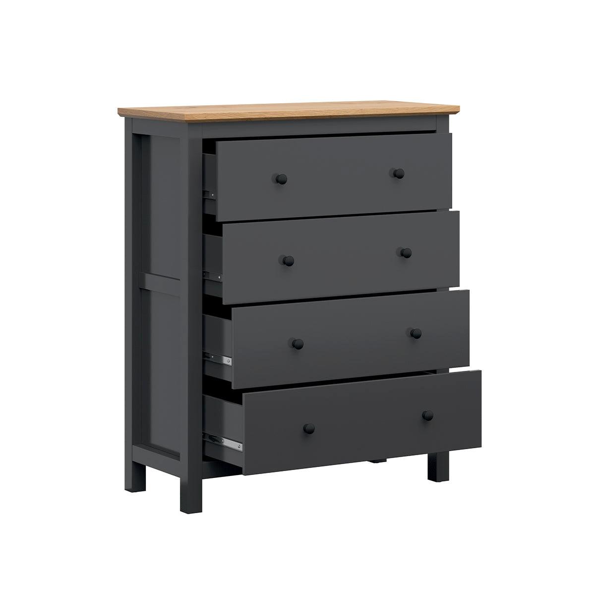 KOMMODE Duck Anthrazitgrau und Holz - Grau, Holzwerkstoff (101/120/44cm) - Petits-meubles
