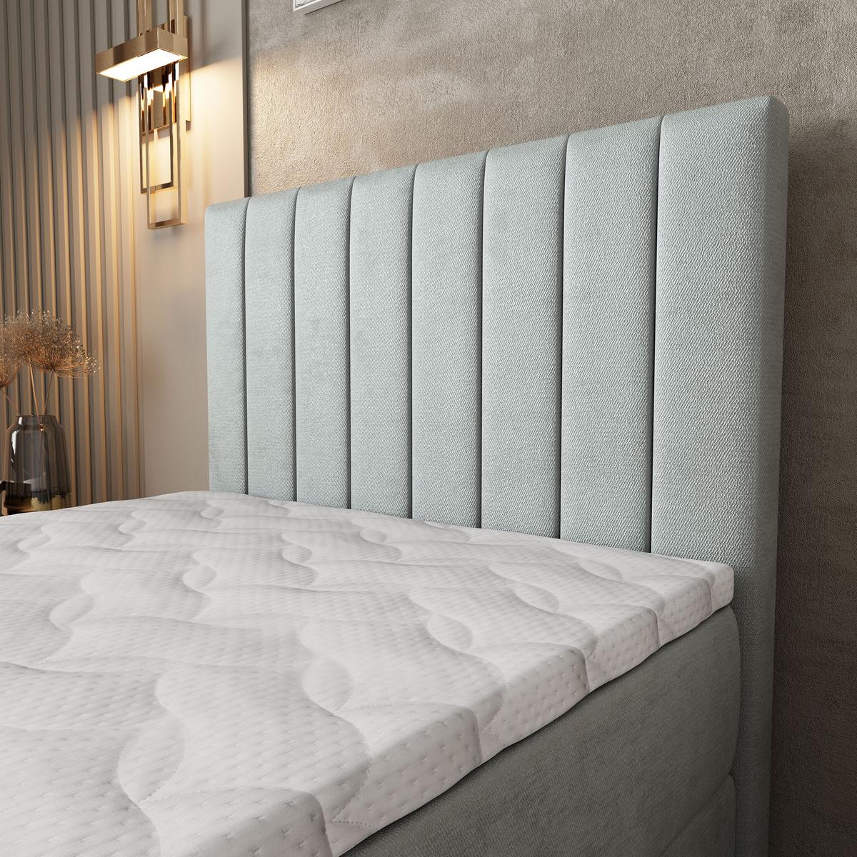 BOXBETT ARION 80 80x200 cm mit Matratze und Topper, H2+H3 - Hellgrau - Hellgrau, Holz (80/200cm) - MASSENO
