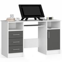 SCHREIBTISCH Weiß, Graphit Grau 74/124/52 - Anthrazit/Weiß, Holzwerkstoff (124/52/74cm) - RAUMHIRSCH FURNITURE