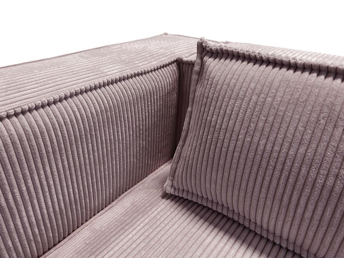 3-SITZER-SOFA Nova Puderrosa Cord - Pink/Schwarz, Holz/Kunststoff (230/64/92cm) - S-Style Möbel