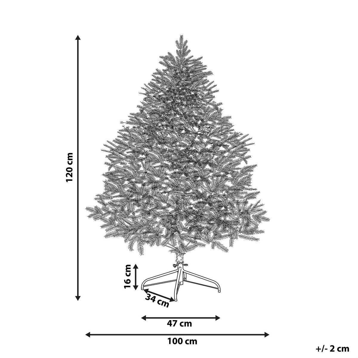 WEIHNACHTSBAUM 120 cm Weiß Masala - Weiß, Kunststoff (120cm) - Beliani