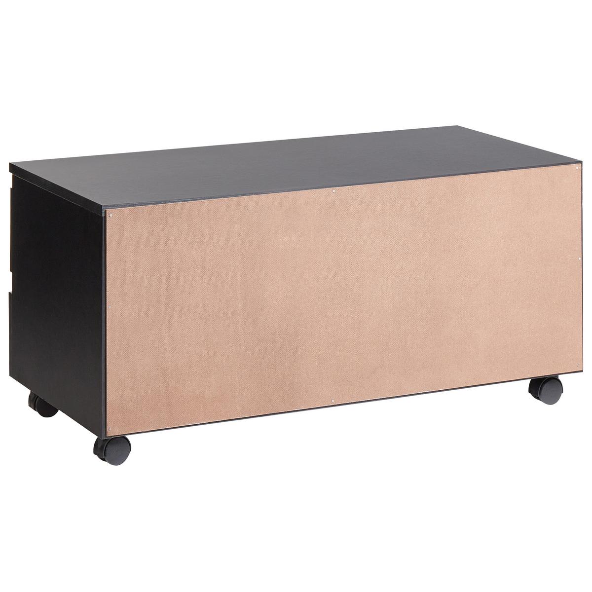 BADEZIMMERSCHRANK mit Rädern 80 cm Schwarz Teresina - Schwarz, Holzwerkstoff (80/38/39cm) - Beliani