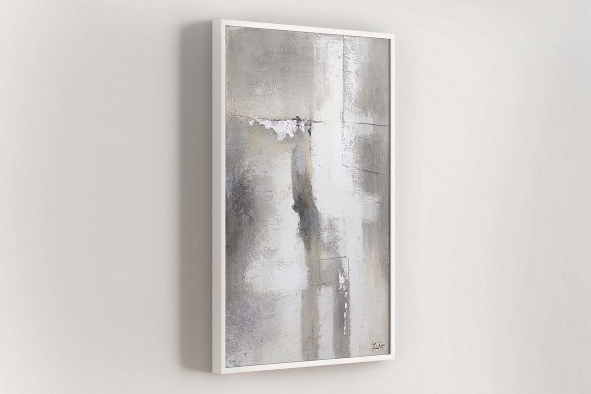 ACRYLBILD HANDGEMALT 90/60 cm - Beige/Grau, Holz/Textil (90/60cm) - KUNSTLOFT