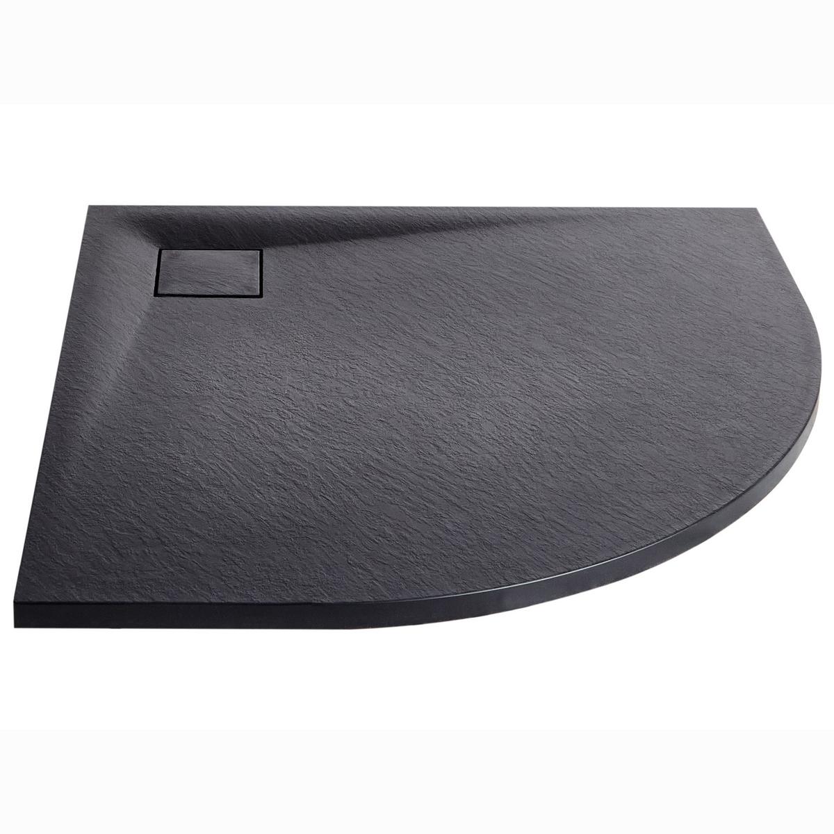 DUSCHWANNE 80/80/3 cm Schwarz Paron - Schwarz, Kunststoff (80/3/80cm) - Beliani
