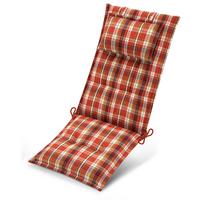 HOCHLEHNERAUFLAGEN Highlux HL 120x52x7cm Orange-Rot-Grün-Kariert - Multicolor, Textil (52/7/120cm) - Beautissu 