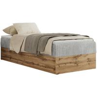 BOXBETT WOOD ZERO 90/200 - Hellgrau Cord - H3 - Topper T25 - Hellgrau, Textil (90/200cm) - MKS