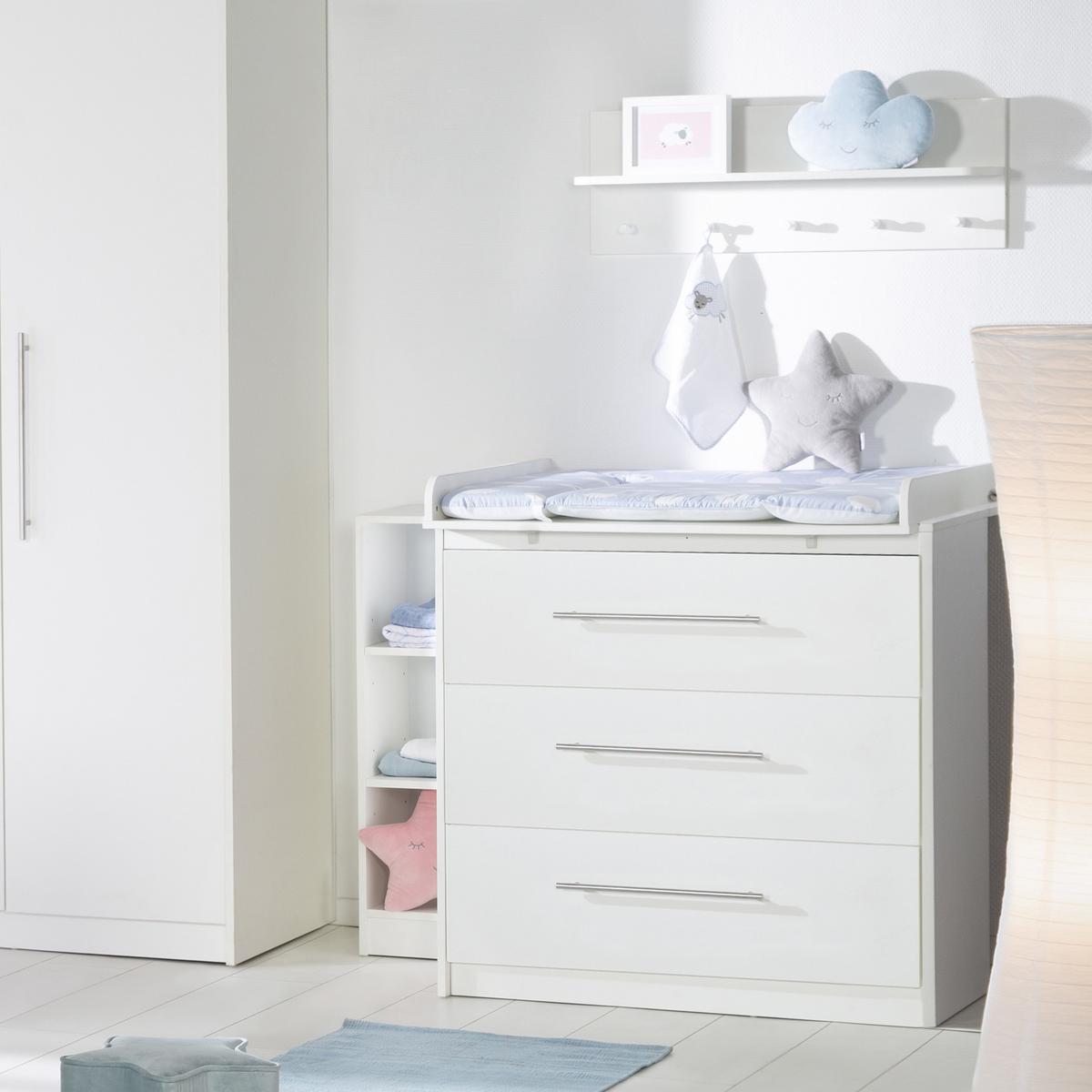 BABYZIMMER-SET Maren mit schmaler Wickelkommode 2-teilig - Weiß, Holzwerkstoff (76/80/142cm) - Roba