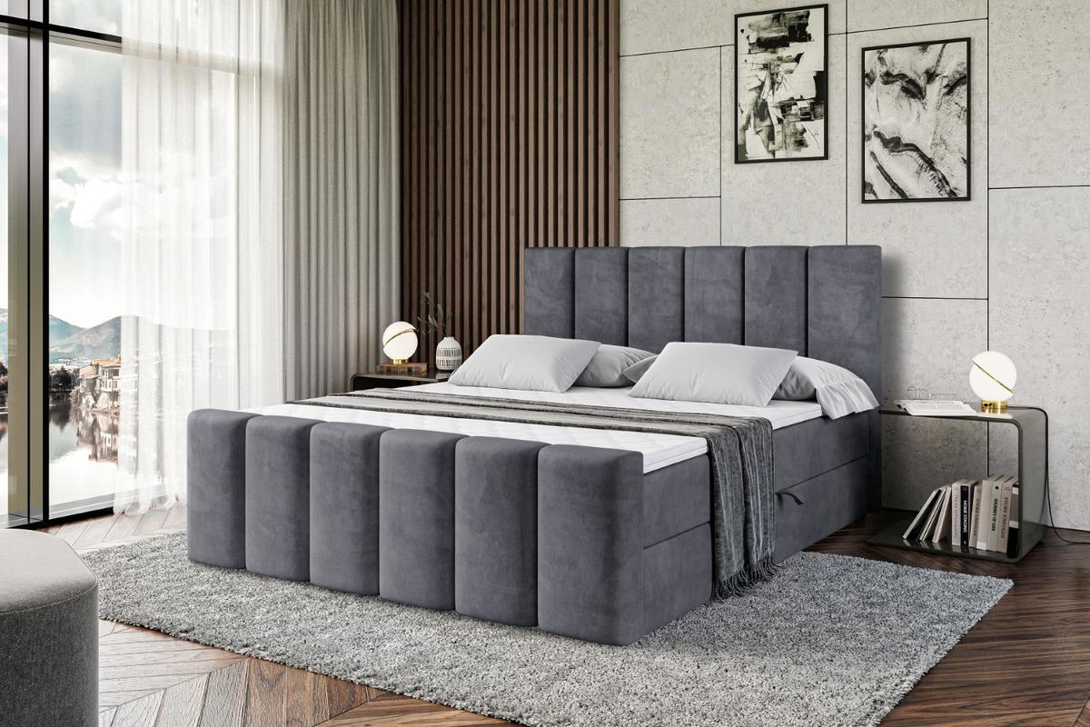 BOXBETT BOXI1-Z - 140x200 cm - H4 - Dunkelgrau - Dunkelgrau, Holzwerkstoff (140/200cm) - ALTDECOR