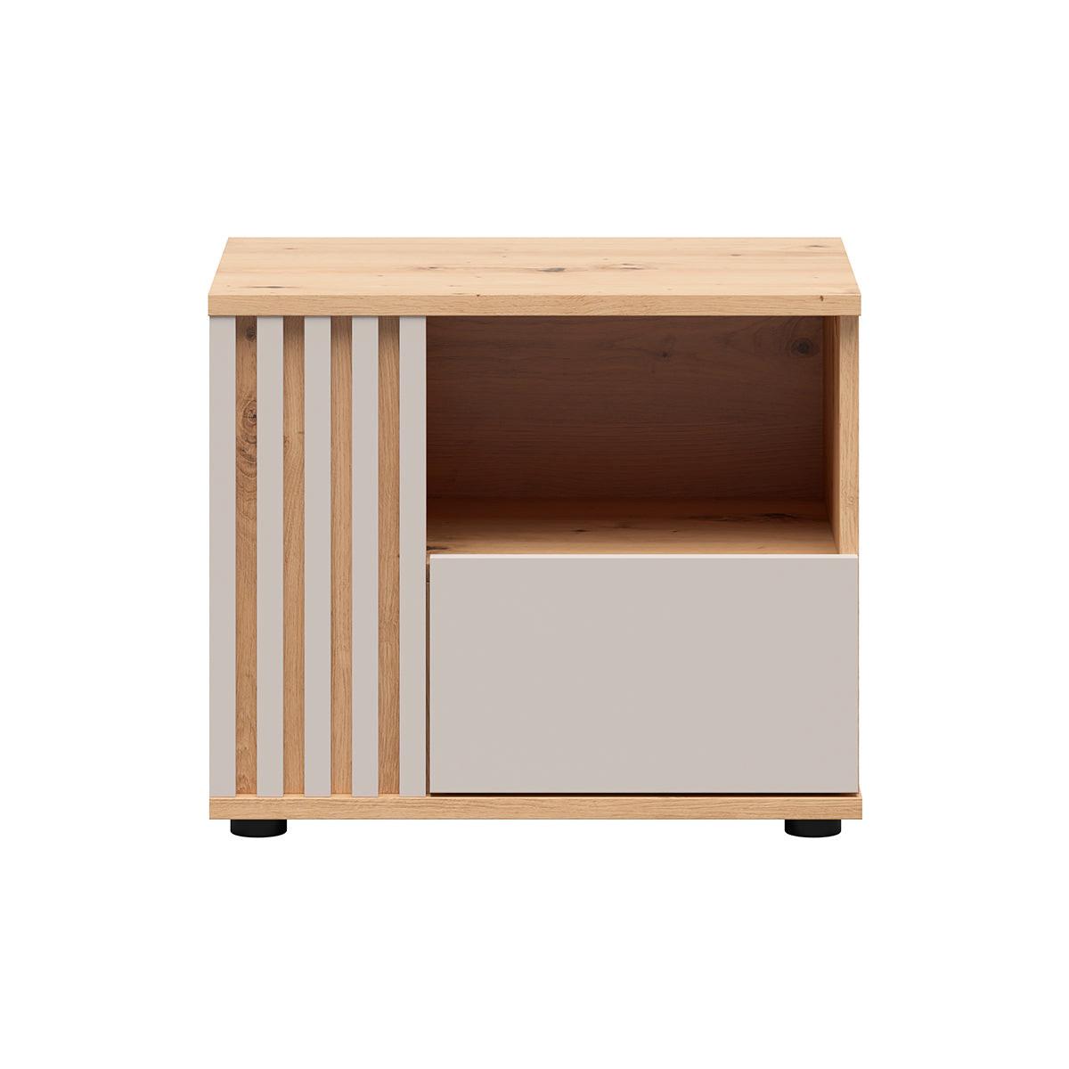 NACHTTISCH Ezra Kaschmir und Holz - Beige, Holzwerkstoff (55/46.5/40cm) - Petits-meubles