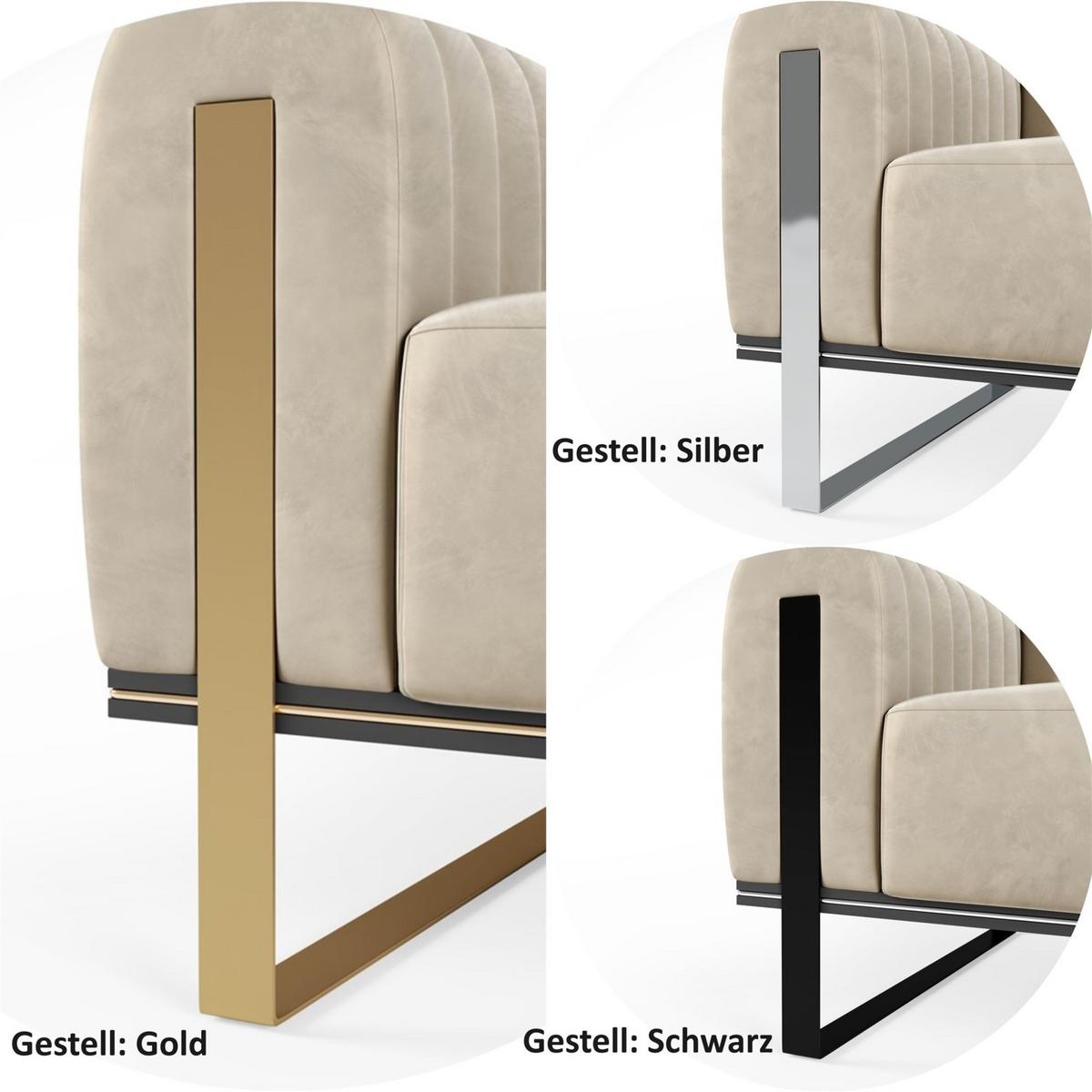 SOFASET Valerie 3-2 - Dunkelblau, Holzwerkstoff/Textil (228/79/90cm) - Fun Möbel