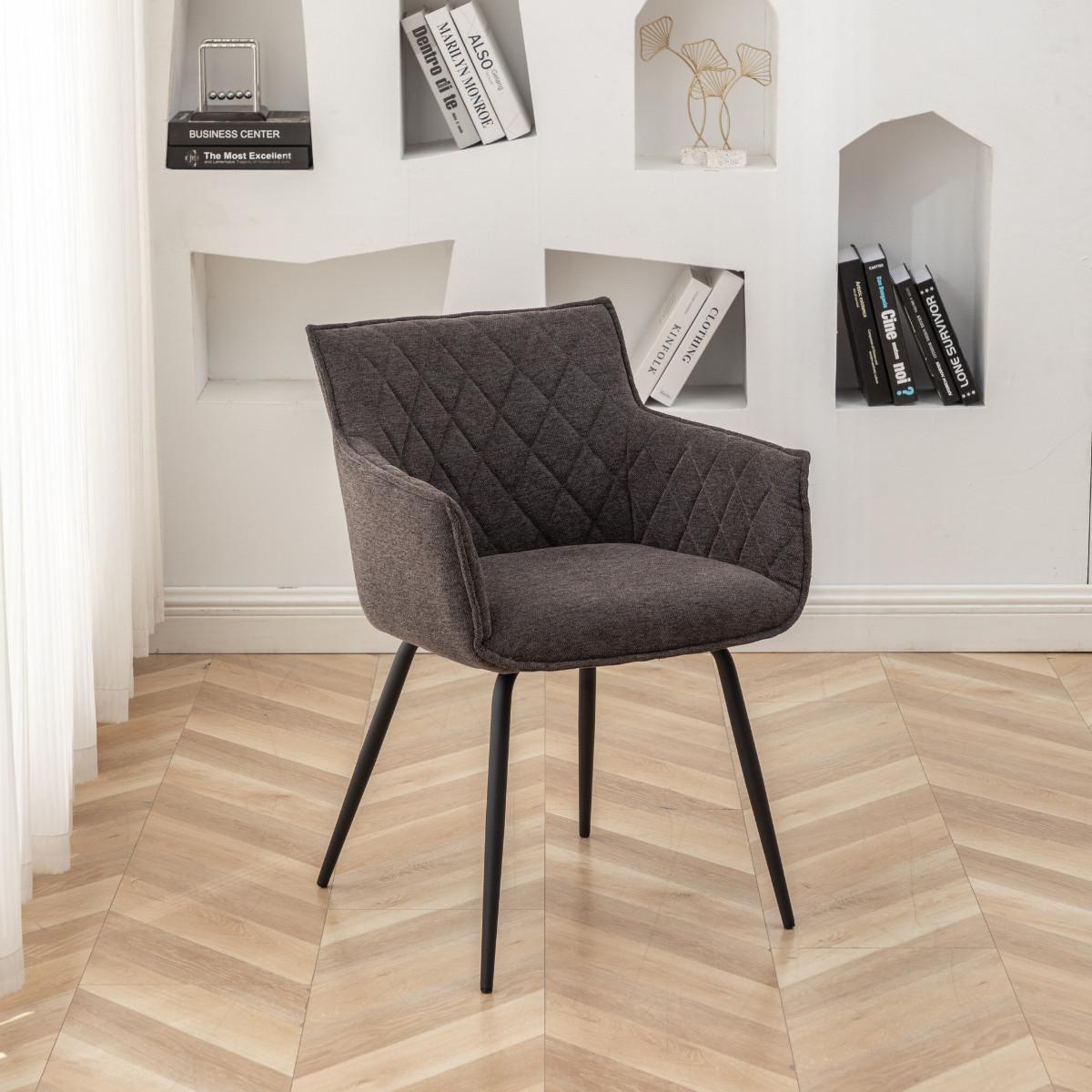 ESSZIMMERSTÜHLE (2er-set) - capitan 58/57/78 cm - Dunkelgrau, Textil (57/78/580cm) - Calicosy