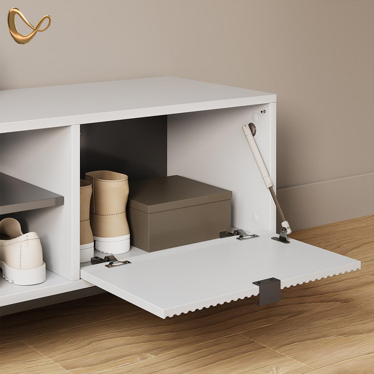 GARDEROBE Aterno Weiß Set, 3 Teile - Weiß, Holzwerkstoff (100/45/40cm) - Livinity®