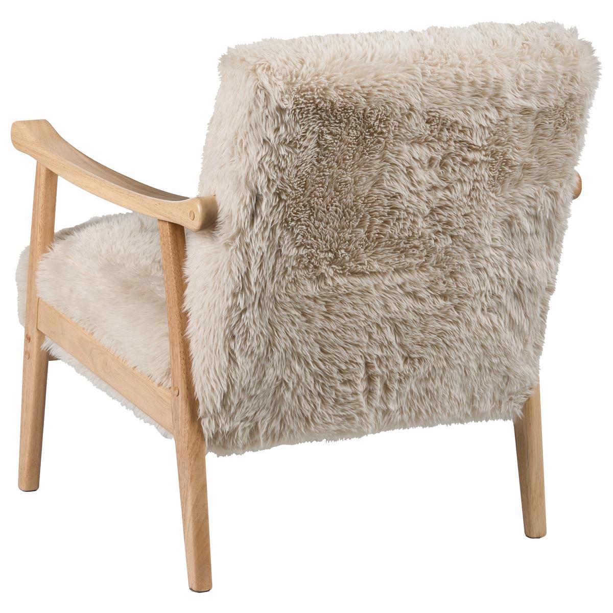 SESSEL Hellbeige Leknes - Beige/Braun, Kunststoff (66/79/74cm) - Beliani