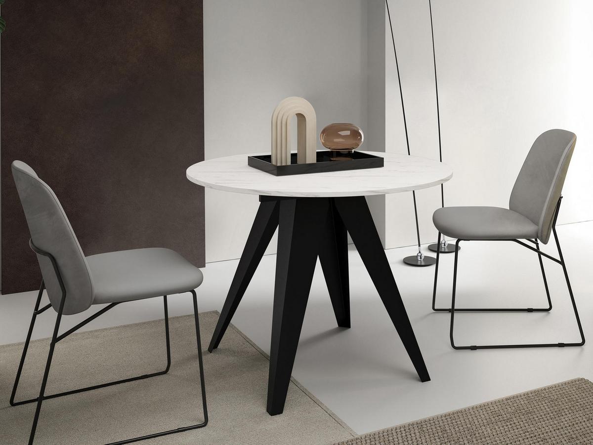 TISCH Gerda 90 - Multicolor/Schwarz, Holzwerkstoff/Metall (90/90/76cm) - MIRJAN24