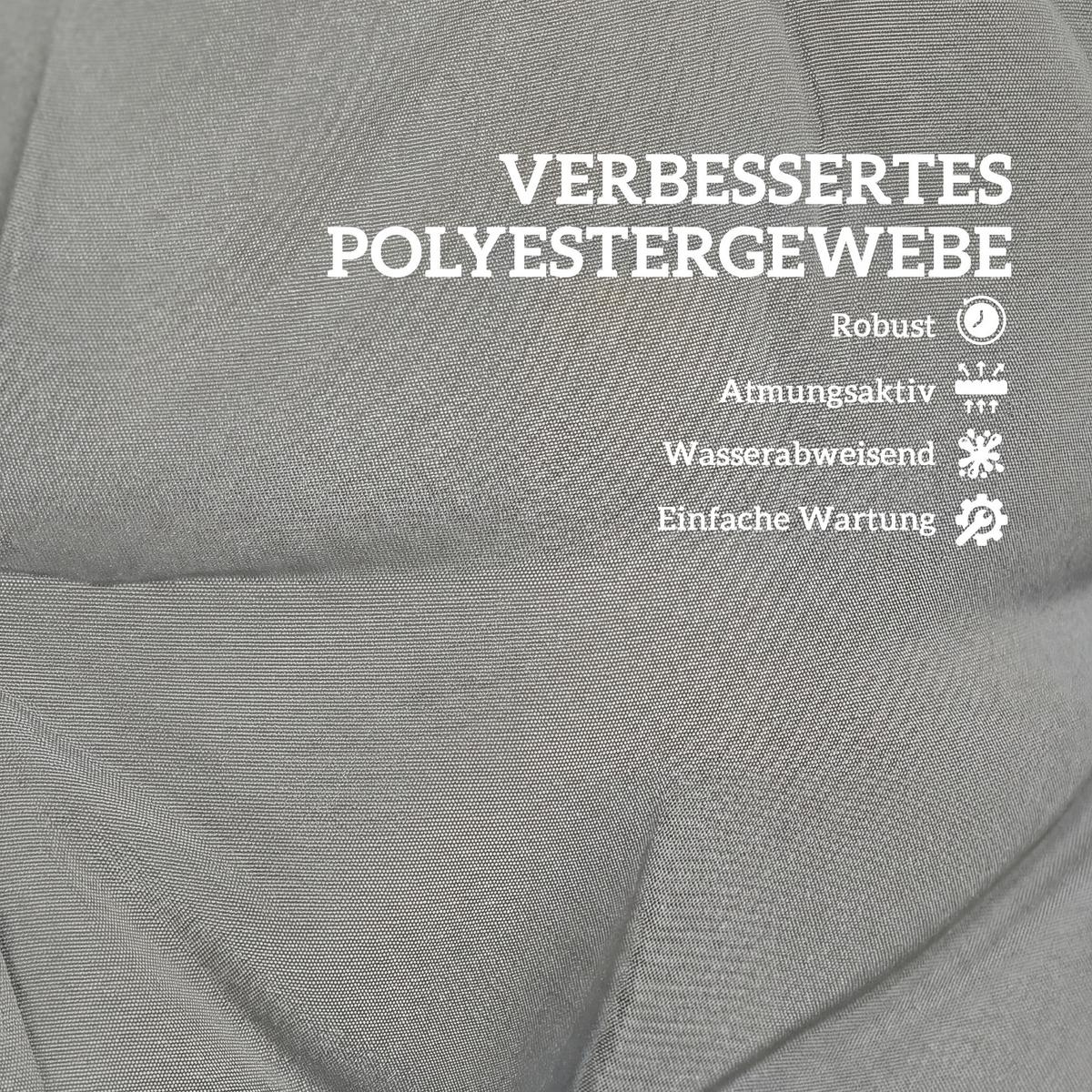 SITZKISSEN 2ER-SET Polyester PP-Baumwolle Hellgrau - Hellgrau, Textil (120/50/8cm) - Outsunny