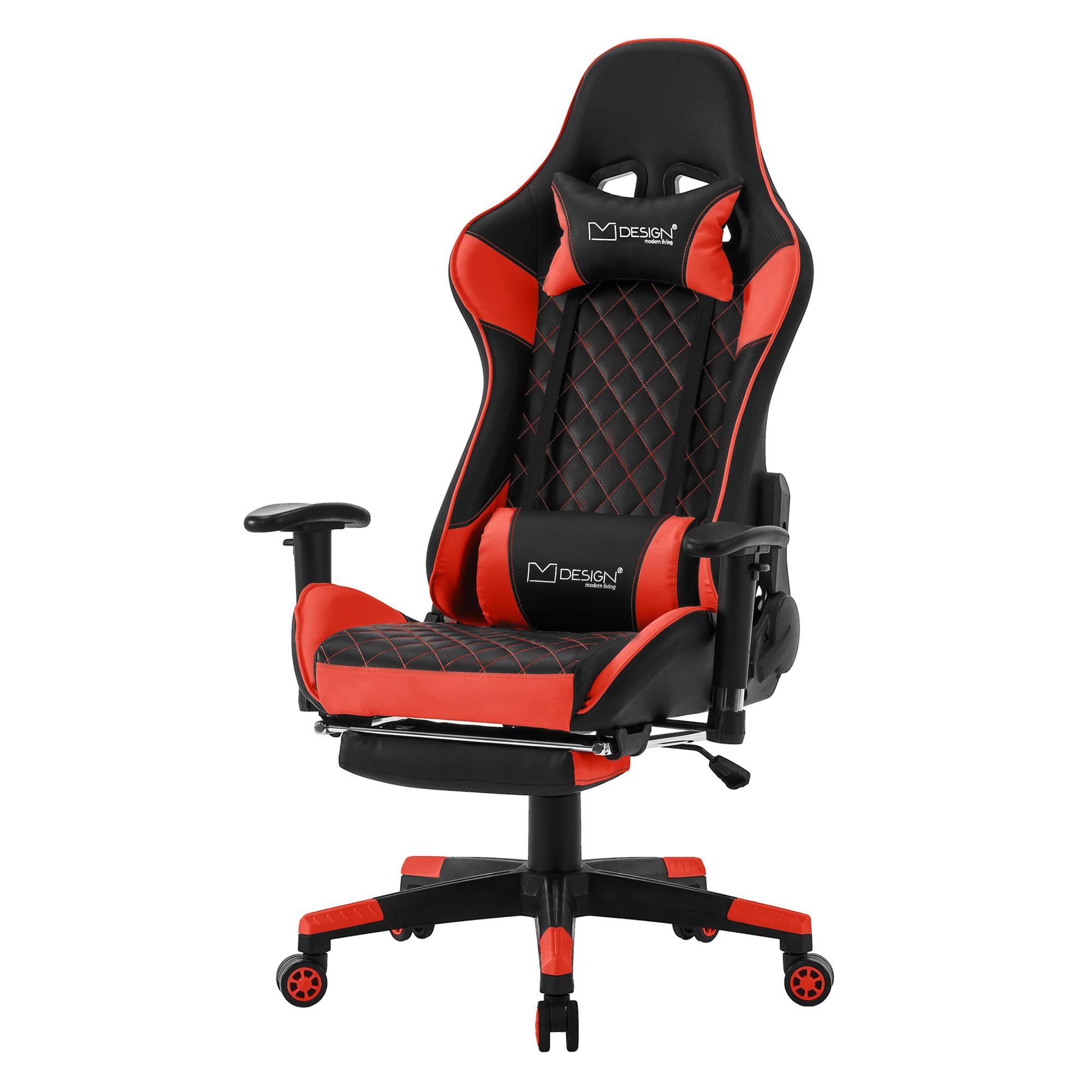 GAMINGSTUHL Kunstleder Schwarz-Rot - Rot/Schwarz, Metall (68/135/73cm) - ML-DESIGN