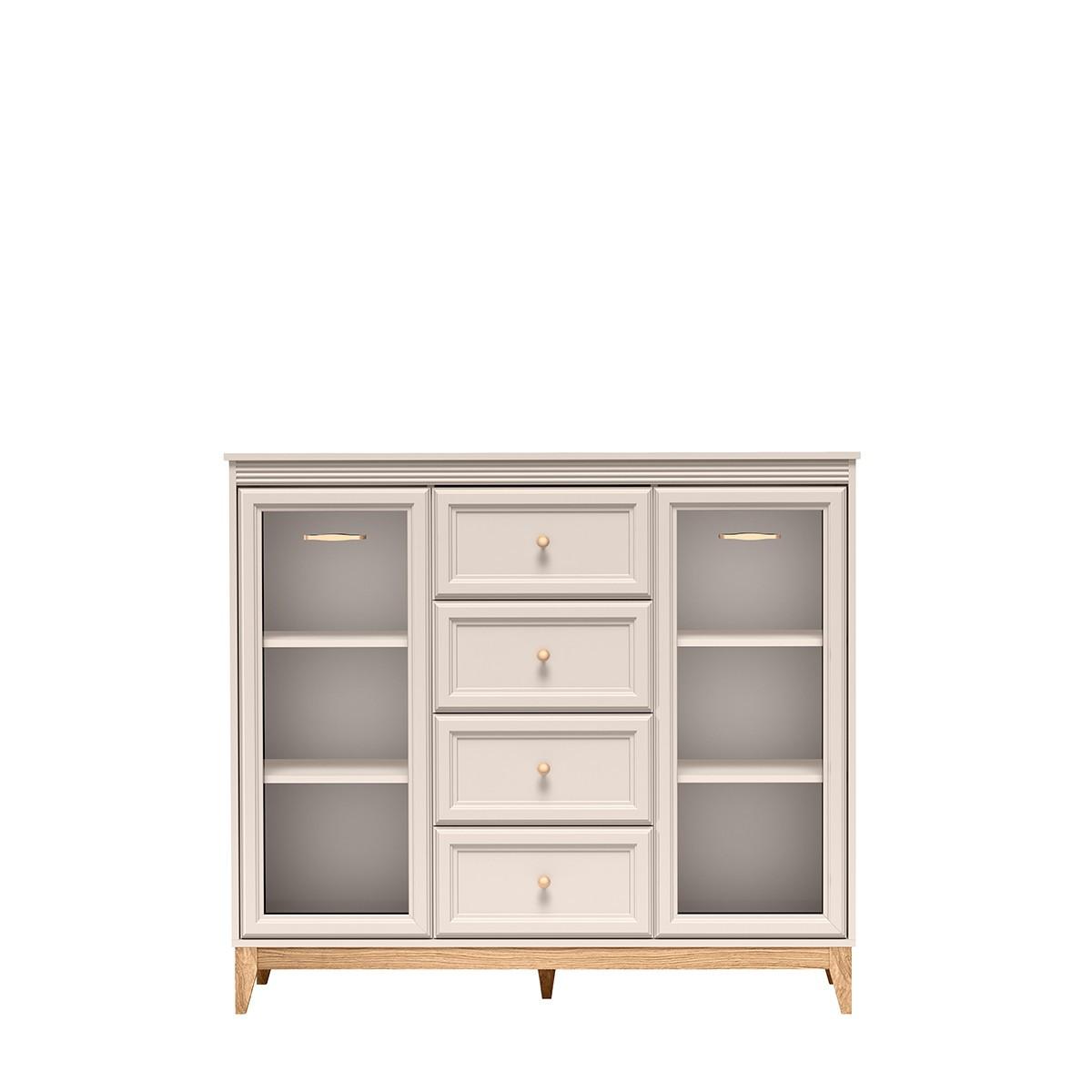 VITRINE CUNEO 125,5 / 141,5 cm in Kaschmir - Kaschmir, Holzwerkstoff (141.5/125.5/40.5cm) - MASSENO