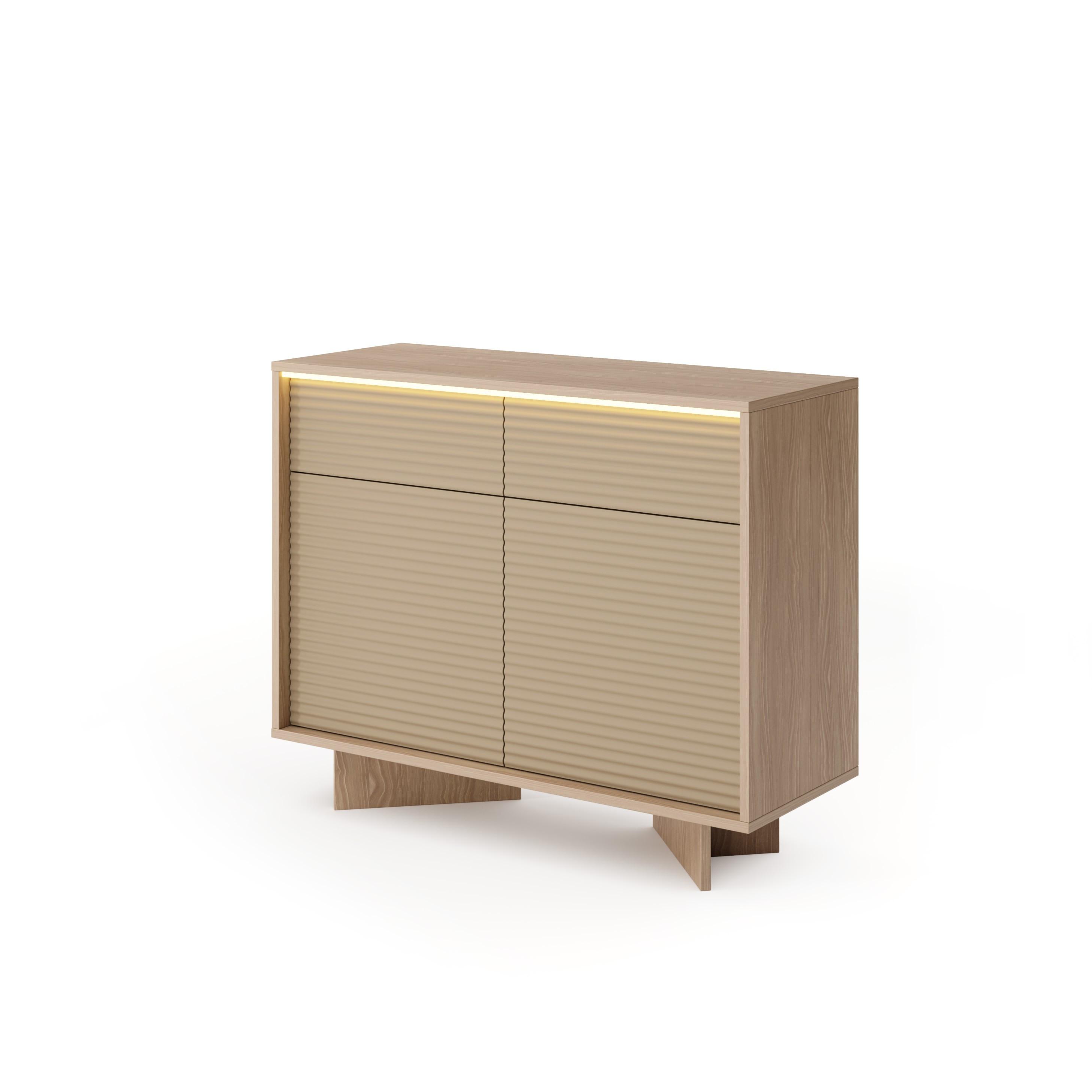 KOMMODE RIGATO 103,9/84,4/40cm mit 2 Schubladen 2 Türen Beige - Beige, Holzwerkstoff (103.9/84.4/40cm) - MASSENO
