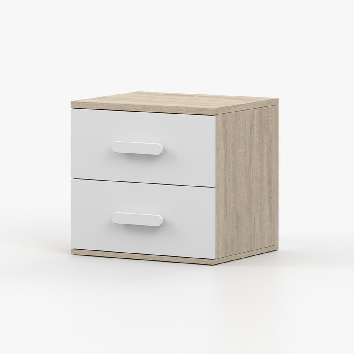 NACHTTISCH JONAS III 22, 55/51/44, 2 Schubladen, Sonoma-Eiche - Sonoma Eiche, Holzwerkstoff (55/44/51cm) - imoebel24